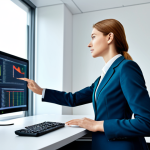 **Prompt:** "A professional female financial analyst in a modern office, wearing a modest business suit, analyzing financial data on a computer screen. Bright, clean office environment. Perfect anatomy, correct proportions, well-formed hands, proper finger count, natural pose, fully clothed, appropriate attire, safe for work, professional."