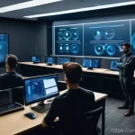 경비지도사로 성공한 사람들의 이야기 - **Prompt:** A dynamic, modern security instructor, male or female, in professional attire, stands co...