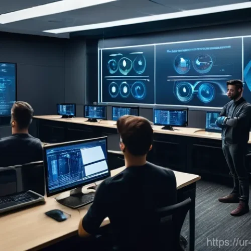 Home 15 경비지도사로 성공한 사람들의 이야기 - **Prompt:** A dynamic, modern security instructor, male or female, in professional attire, stands co...